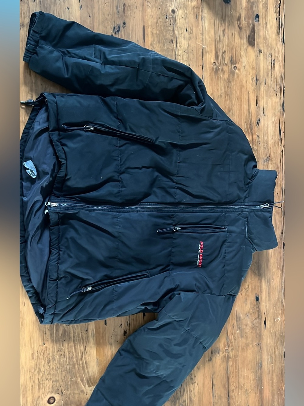 Polo by Ralph Lauren Black Quilted Puffer Jacket with Logo